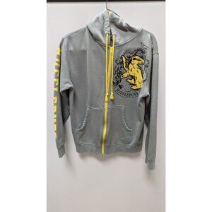 Harry Potter Grey/Yellow "Hufflepuff" Zippered Hoodie
